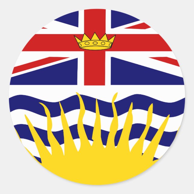 Sticker Rond Canada Colombie-Britannique Drapeau de haute quali (Devant)