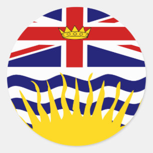 Sticker Rond Canada Colombie-Britannique Drapeau de haute quali
