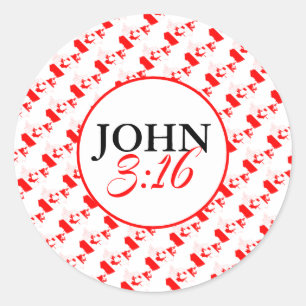 Sticker Rond CANADA Dieu tellement aimé Le Monde Jean 3:16