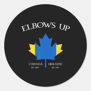 Sticker Rond Canada soutient l'Ukraine, lève les coudes Carte d