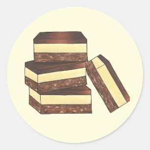 Sticker Rond Canadian Nanaimo Bars Canada Colombie-Britannique 