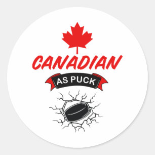 Sticker Rond Canadien en tant que Puck