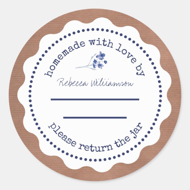 Sticker Rond Canalisation de jam personnalisée | Fait maison av (Devant)