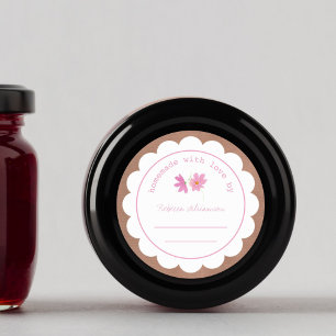 Sticker Rond Canalisation de jam personnalisée   Fleur rose mai