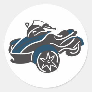 Sticker Rond CanAmSpyder bleu/noir