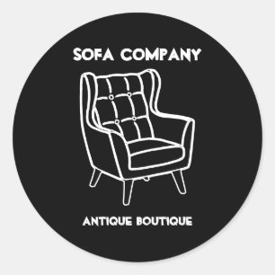 Sticker Rond Canapé intérieur noir