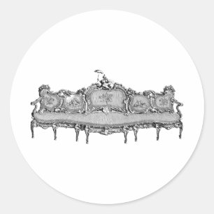 Sticker Rond canapé ligne d'art