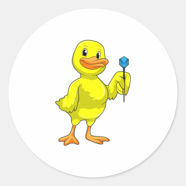 Sticker Rond Canard aux fléchettes avec tarte (Devant)