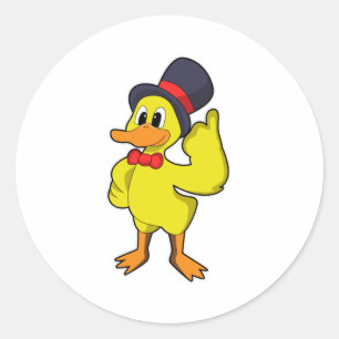 Sticker Rond Canard avec Casquette