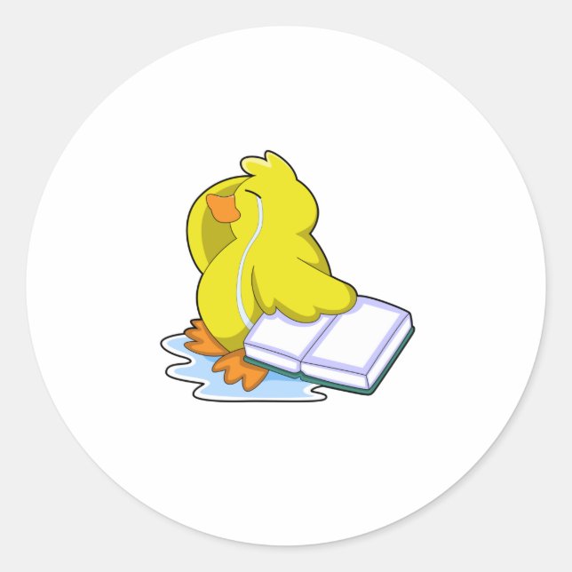 Sticker Rond Canard avec livre (Devant)