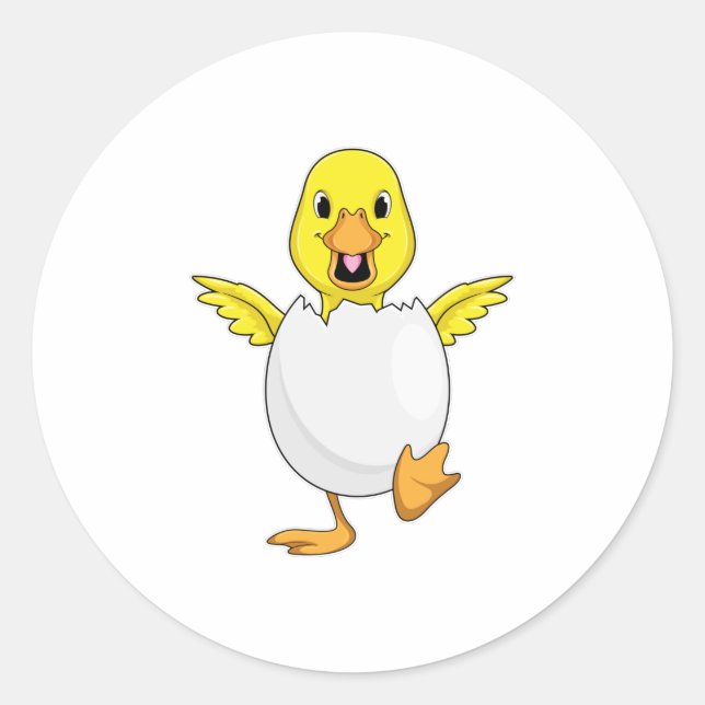 Sticker Rond Canard avec oeuf (Devant)