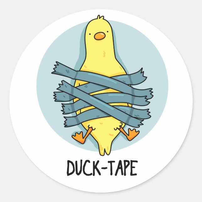 Sticker Rond Canard Bande Drôle Duct Bande Pun (Devant)