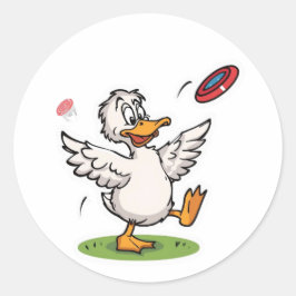 Sticker Rond Canard de Disc Golf Drôle d'Oiseau