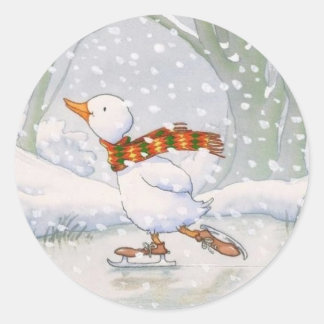 Sticker Rond Canard d'hiver