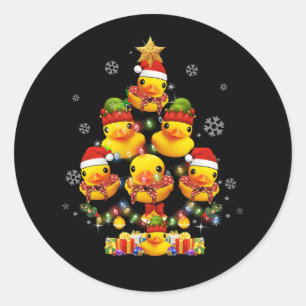 Sticker Rond Canard en caoutchouc Arbre de Noël Xmas Lumière en