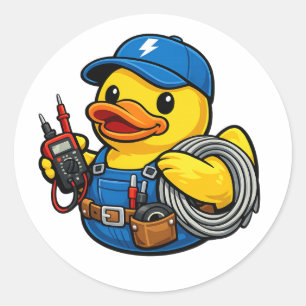 Sticker Rond Canard en Caoutchouc Électricien