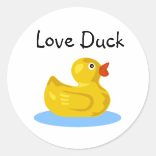 Sticker Rond canard en caoutchouc, Love Duck