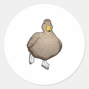 Sticker Rond Canard Patinage sur glace Patins sur glace