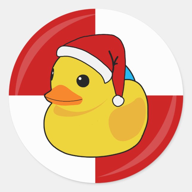 Sticker Rond Canards de croisière de Noël Collectable (Devant)