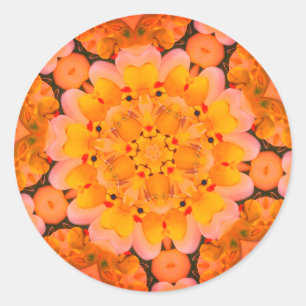 Sticker Rond Canards en caoutchouc jaune Art Abstrait