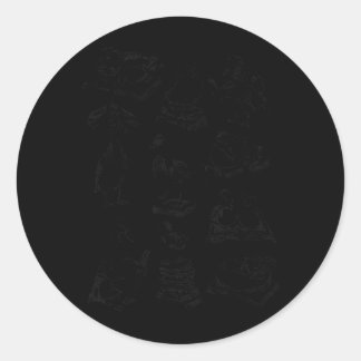Sticker Rond Canards graphiques rétro lisant Canards écoliers b