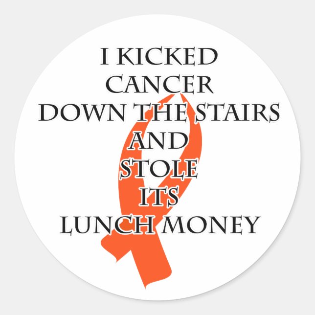 Sticker Rond Cancer Bully (Ruban orange) (Devant)