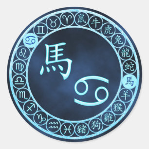 Sticker Rond Cancer/Cheval