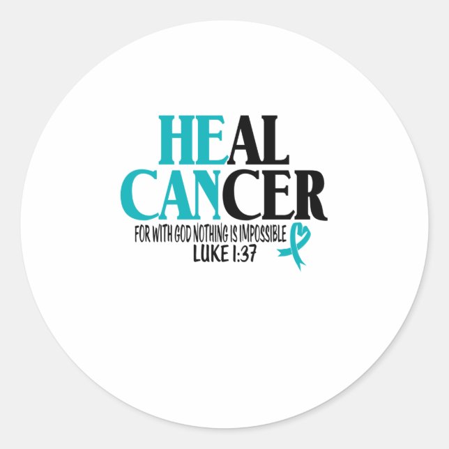 Sticker Rond Cancer de la guérison Cervical ovaire (Devant)