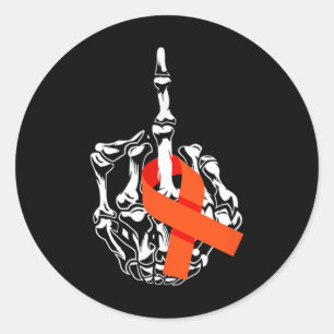 Sticker Rond Cancer de la leucémie Leucémie du doigt moyen
