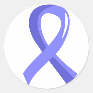 Sticker Rond Cancer de la prostate - Ruban bleu clair 3