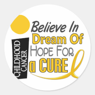 Sticker Rond Cancer de l'enfance CROIRE RÊVE ESPOIR