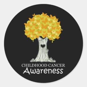 Sticker Rond Cancer de l'enfance Mois de sensibilisation au rub