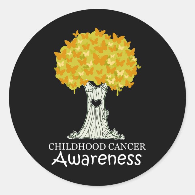 Sticker Rond Cancer de l'enfance Mois de sensibilisation au rub (Devant)