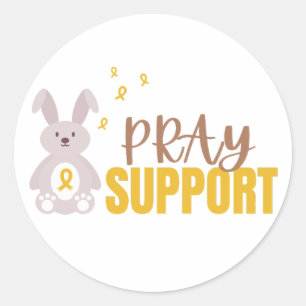 Sticker Rond cancer de l'enfance. priez pour le soutien. Sticke