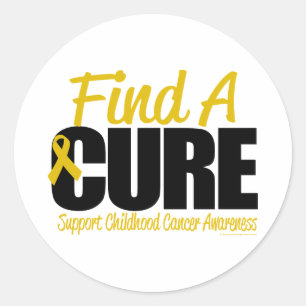 Sticker Rond Cancer de l'enfance Trouvez un remède