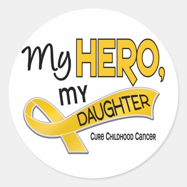 Sticker Rond Cancer de l'enfant MON HÉROS MA FILLE 42 (Devant)