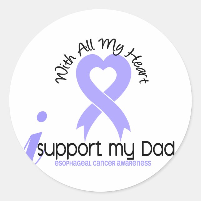 Sticker Rond Cancer de l'oesophage Je soutiens Mon Père (Devant)