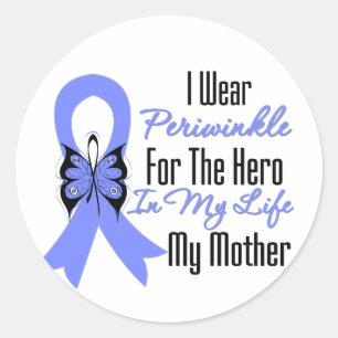 Sticker Rond Cancer de l'oesophage Ruban Hero Ma mère