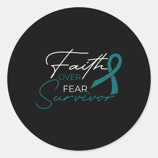 Sticker Rond Cancer de l'ovaire Lutte contre le cancer Ruban (Devant)
