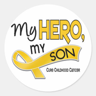 Sticker Rond Cancer d'enfance MON HÉROS MON FILS 42