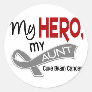 Sticker Rond Cancer du cerveau MON HÉROS MON CHANT 42