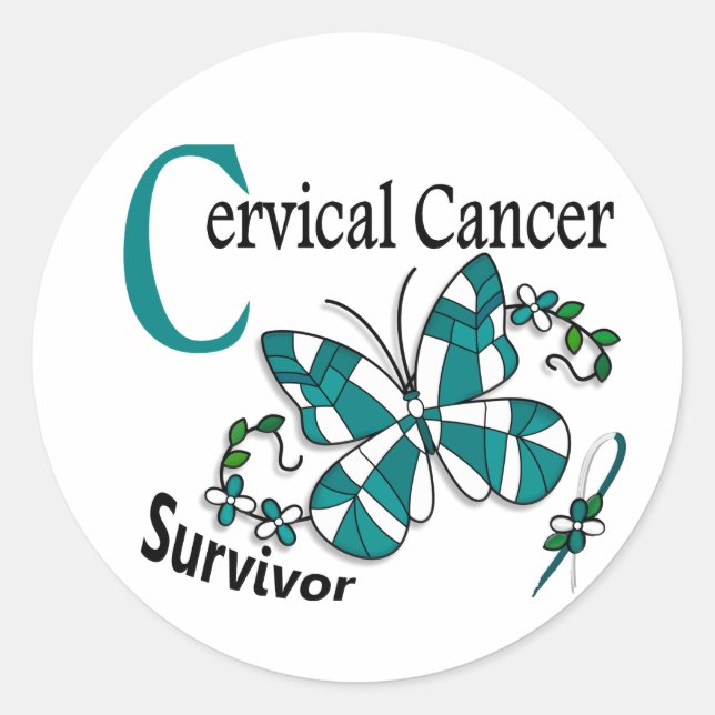 Sticker Rond Cancer du col utérin 6 (Devant)
