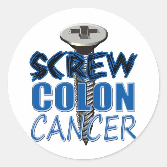Sticker Rond Cancer du côlon vissé (Devant)