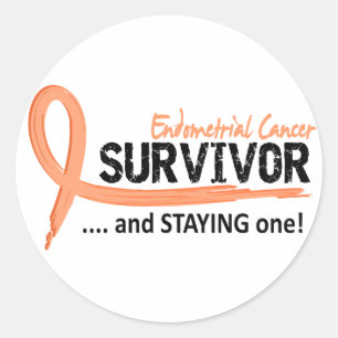 Sticker Rond Cancer du corps utérin du survivant 8