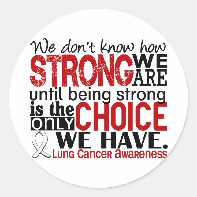 Sticker Rond Cancer Du Poumon Comme nous sommes forts (Devant)