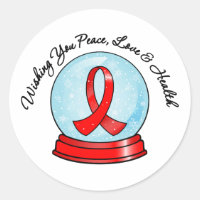 Cancer du sang Ruban Joyeux Noël Snowglobe