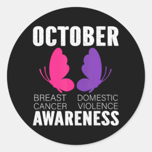 Sticker Rond Cancer Du Sein Et Sensibilisation À La Violence Do
