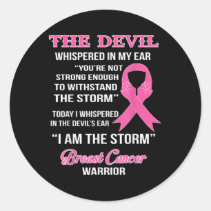 Sticker Rond Cancer du sein Guerrier Cancer Survivant Vêtements