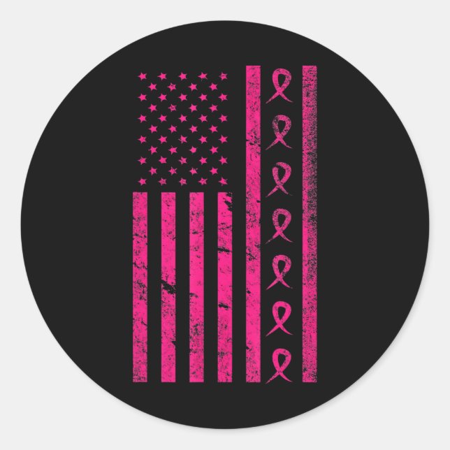 Sticker Rond Cancer du sein - Indicateur de la sensibilisation  (Devant)