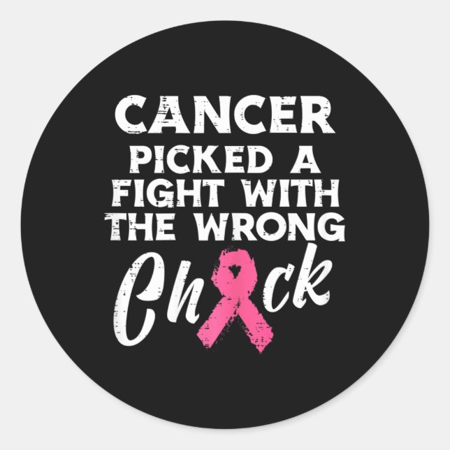 Sticker Rond Cancer Du Sein : Lutter Contre La Mauvaise Sensibi (Devant)
